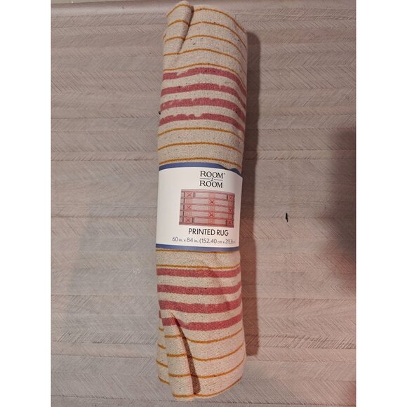 Multicolor Printed Rug Geometric Aztec Southwestern Cotton Blend 60X84 (5x7 ft) - Picture 2 of 9